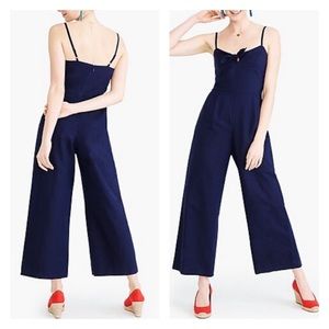 J. CREW NWT Navy Linen Tie Front Jumpsuit 20 Plus